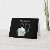 Mann, der Pferde dunkel halten Danke Grußkarte Karte (Vorderseite)