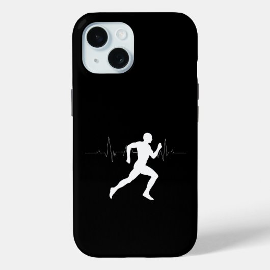Mann, der Runners Silhouette führt, schwarzer Hint Case-Mate iPhone Hülle (Rückseite)