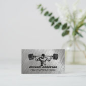 Mann, der schwere Gewichte besetzt | Metallic Grun Treuekarte (Stehend Vorderseite)