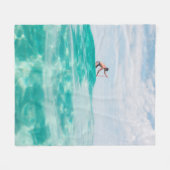 Mann, der surft fleecedecke (Vorderseite (Horizontal))