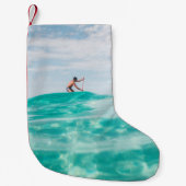 Mann, der surft kleiner weihnachtsstrumpf (Vorderseite)