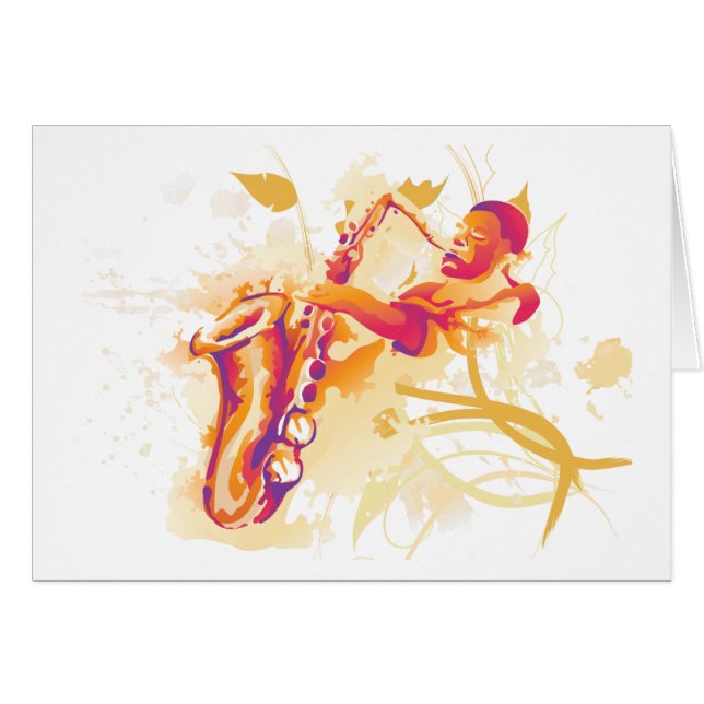 Mann, der tolle Saxophon-Aquarell-Art spielt (Vorderseite (Horizontal))