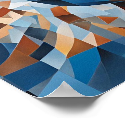 Mann, der Track in Mosaik läuft, digitaler Downloa Poster (Ecke)