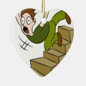 Mann, der unten Treppenflucht fällt Keramik Ornament (Rechts)