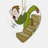 Mann, der unten Treppenflucht fällt Keramik Ornament (Links)