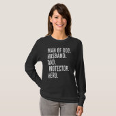 Mann des gottesfürchtigen Vaters Schutzhelden T-Shirt (Vorne ganz)