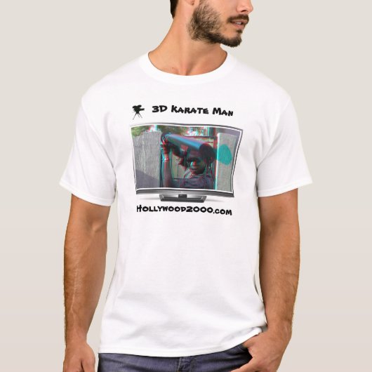 Mann des Karate-3D sehen Pop-heraus Effekte 3D T-Shirt (Vorderseite)