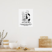 Mann druckt eigene Banknoten online Cartoon Poster (Küche)