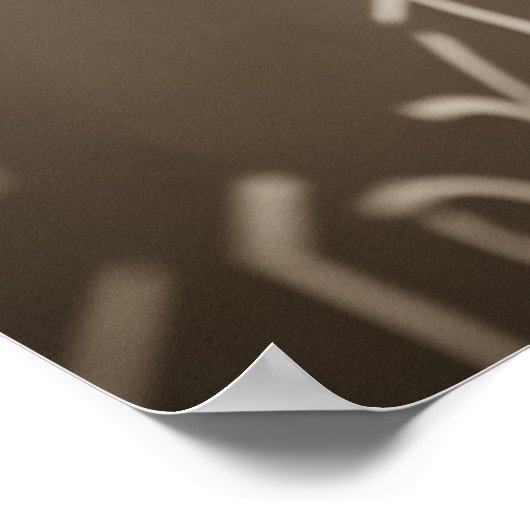 Mann druckt Mathematik Gleichungen auf einer Tafel Poster (Ecke)