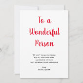 Mann, du bist eine Phantastische Geste männlicher  Dankeskarte (Rückseite)