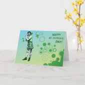 Mann-durchbrennenBlasinstrument St. Patricks Karte (Gelbe Blume)