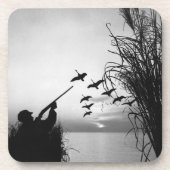 Mann-Enten-Jagd Getränkeuntersetzer (Vorderseite)