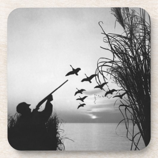 Mann-Enten-Jagd Getränkeuntersetzer (Vorderseite)