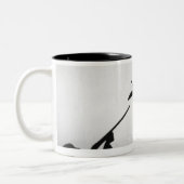 Mann-Enten-Jagd Zweifarbige Tasse (Links)