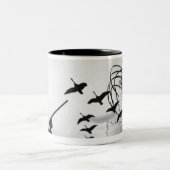 Mann-Enten-Jagd Zweifarbige Tasse (Mittel)