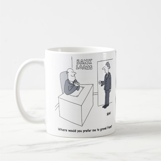 Mann erwartet, in der Abteilung für Bankdarlehen z Kaffeetasse (Links)