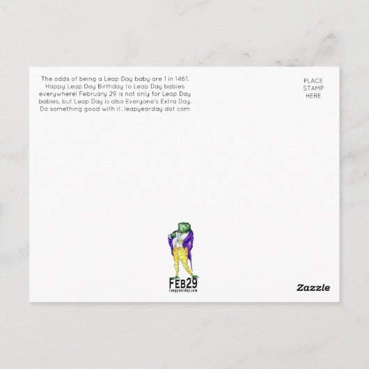 MANN ES IST EIN LANGES LEAP-JAHR POSTKARTE (Rückseite)