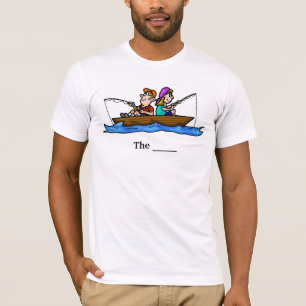 Mann Fischen im Boot individuell anpassbarer T - S T-Shirt