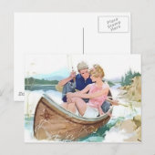 Mann fischen mit seiner Freundin Postkarte (Vorne/Hinten)