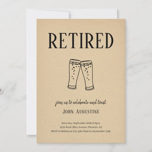 Mann/Frau Bier oder Brauenthema Party für die Ruhe Einladung (Vorderseite)