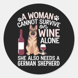 Mann Frau Kann Nicht Alleine Mit Wein Überleben Br Runder Aufkleber