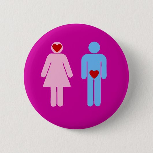 Mann-Frauen-Liebe-Spaß-T-Shirt Button (Vorderseite)