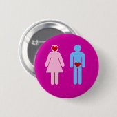 Mann-Frauen-Liebe-Spaß-T-Shirt Button (Vorne & Hinten)