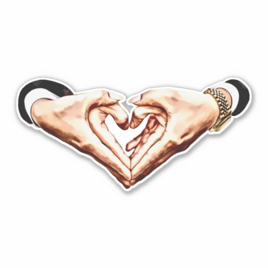 Mann Frauen Paare Hand in Herzform Liebe Kunst Aufkleber (Vorderseite)