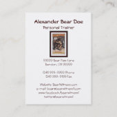 Mann gegen Bären - persönliche Visitenkarte (Rückseite)