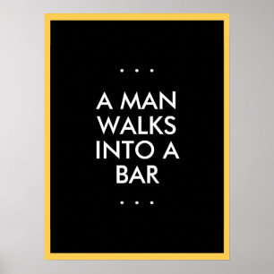 Mann geht in ein Bar Poster