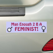 Mann genügende 2 B ein FEMINIST! Autoaufkleber (Auf Auto)