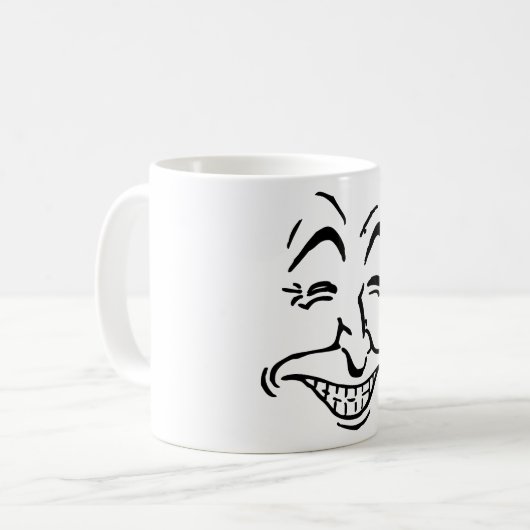 Mann, Gesicht, Lächeln Kaffeetasse (Vorderseite Links)
