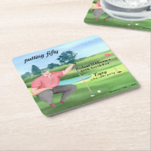 Mann Golf Putting Fünfzig 50. Geburtstag
