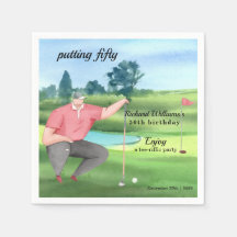 Mann Golf Putting Fünfzig 50. Geburtstag