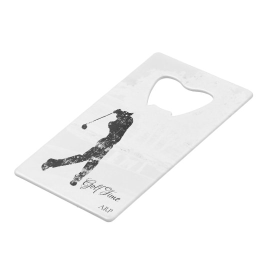 *~* Mann-Golf spielender Geldbeutel Flaschenöffner (Vorderseite Schrägansicht)