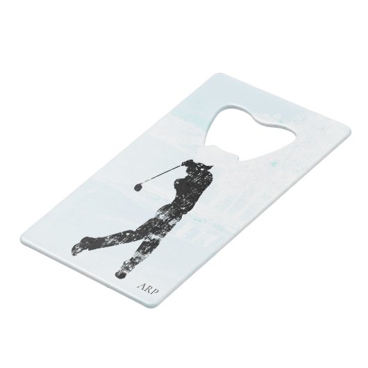 *~* Mann-Golf spielender Geldbeutel Flaschenöffner (Rückseite Schrägansicht)