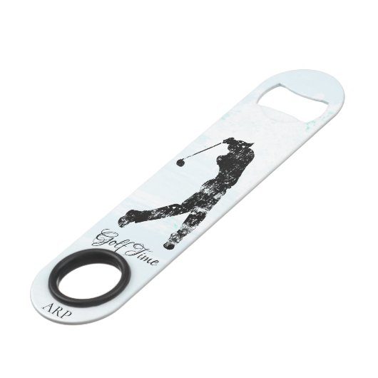 *~* Mann-Golf spielender Speed Flaschenöffner (Rückseite Schrägansicht)