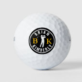 Mann Golfer Name & Initialen - Cooles Monogramm Golfball (Vorderseite)