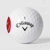 Mann Golfspieler | Rotes Monogramm Golfball (Logo)