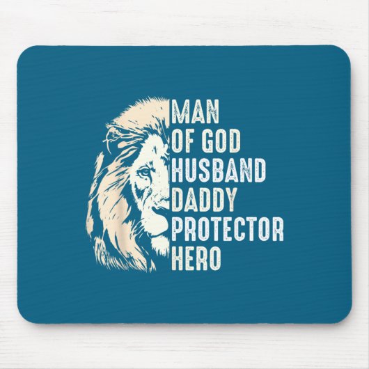 Mann Gott Ehemann Daddy Beschützer Grafik Kunst Mousepad (Vorne)