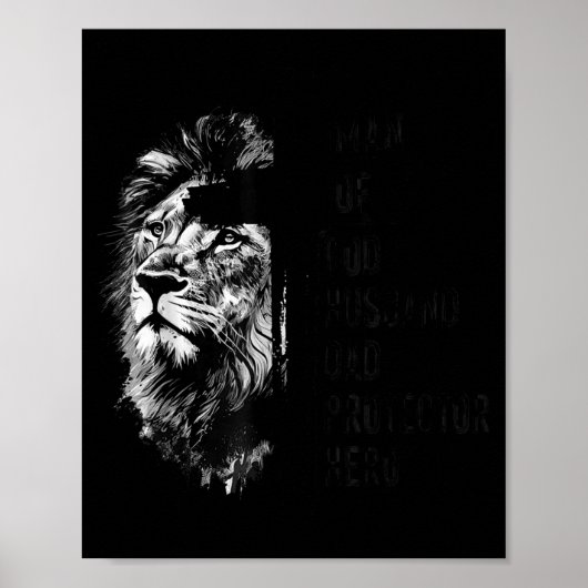 Mann Gott Ehemann Vater Beschützer Glaube Design Poster (Vorne)