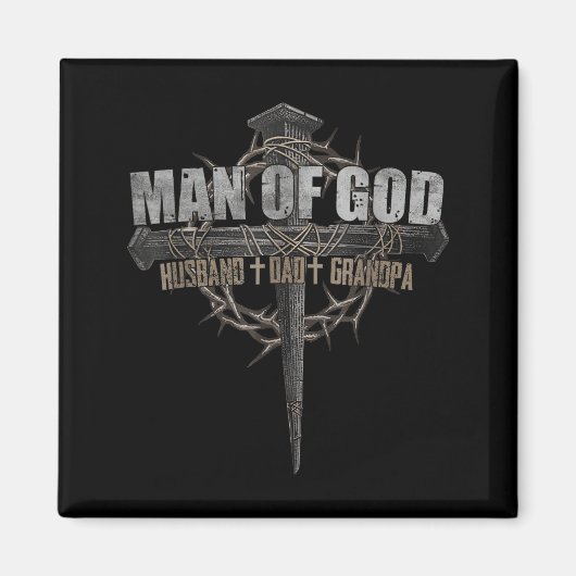 Mann Gott Ehemann Vater Opa Design Magnet (Vorne)