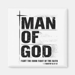 Mann Gottes Christlicher Vater Bibelvers Timothy 6 Magnet