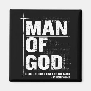 Mann Gottes Christlicher Vater Bibelvers Timothy 6 Magnet
