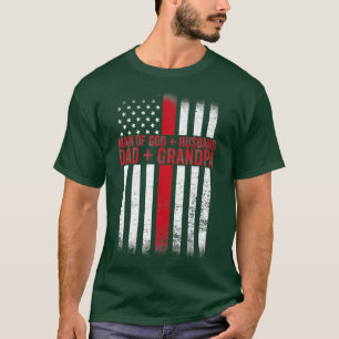 Mann Gottes Ehemann Daddy Grandpa Fahne Christlich T-Shirt