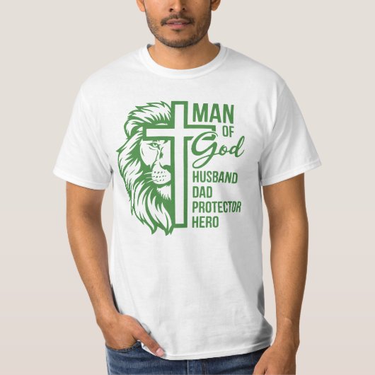 Mann Gottes Ehemann Daddy Protector Hero T-Shirt (Vorderseite)