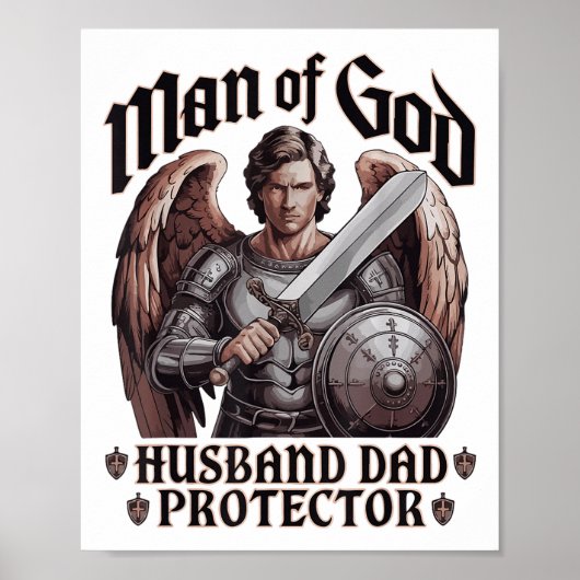 Mann Gottes Ehemann Papa Christlich Jesus gesegnet Poster (Vorne)