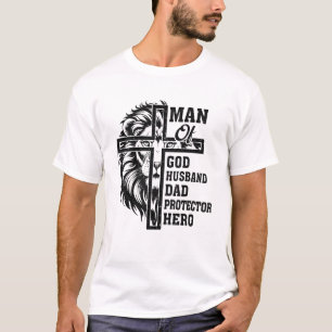 Mann Gottes Ehemann Vater Beschützer Held Christli T-Shirt