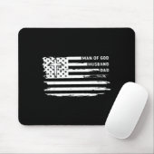 Mann Gottes Ehemann Vater Christ Amerikanische Fla Mousepad (Mit Mouse)