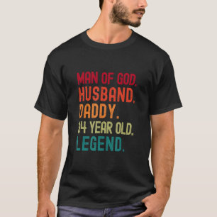 Mann Gottes Ehemann Vater Funny 34. Geburtstag Vin T-Shirt